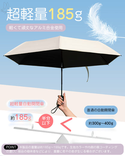 [Monomi] 日傘 185g超軽量・紫外線100%カット・自動開閉・完全遮光 7105