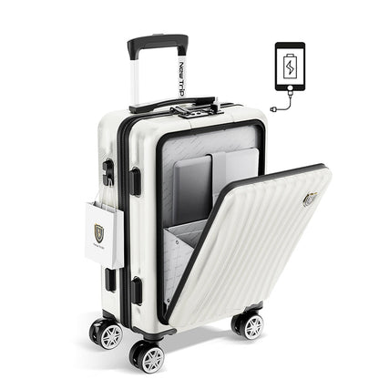 [New Trip] スーツケース フロントオープン式 USBボード付き 0702