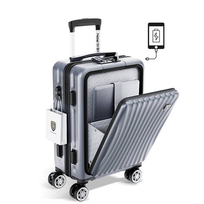 [New Trip] スーツケース フロントオープン式 USBボード付き 0702