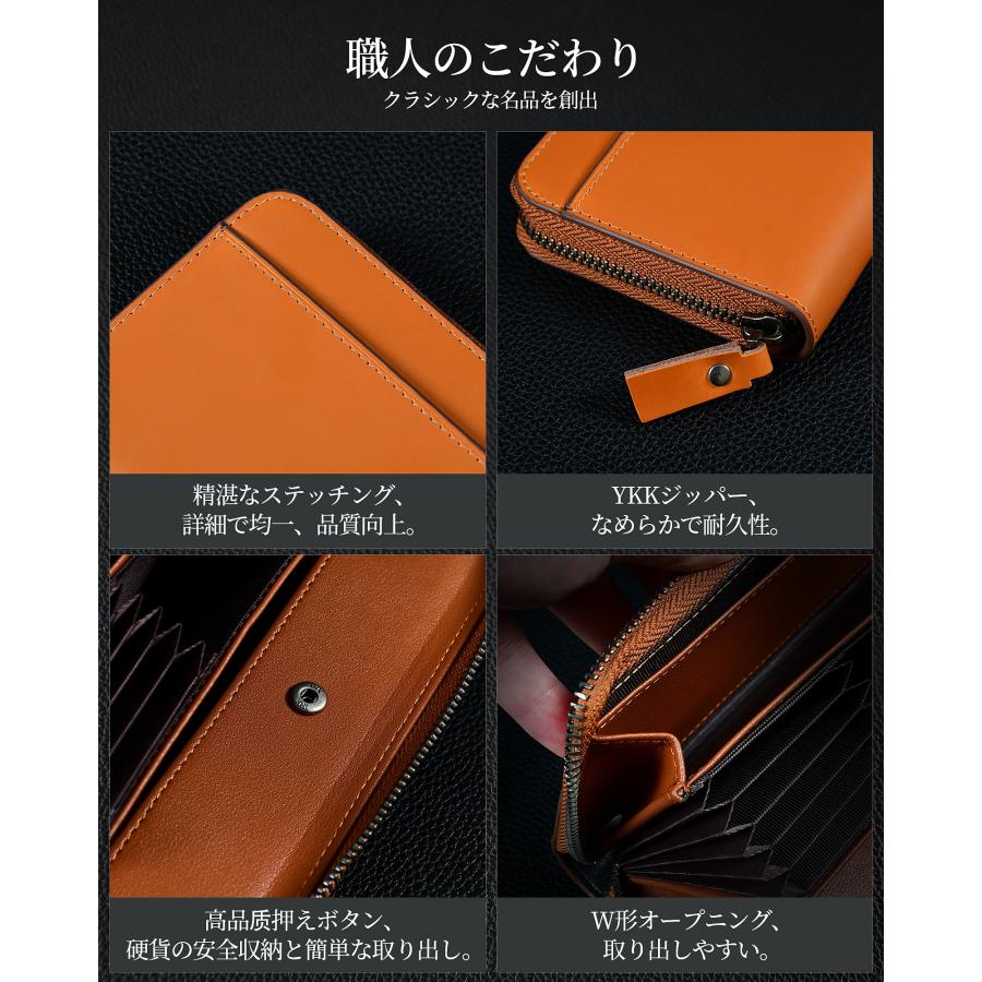 [Anycool] 財布 メンズ 長財布 本革 牛革 大容量 ボックス型小銭入れ 縦型カード収納 カード収納 薄型 軽量 高級感 ビジネス 通勤 通学 ギフト プレゼント