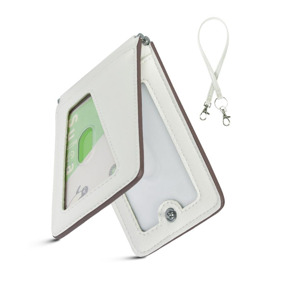 [Anycool] パスケース メンズ レディース 本革 定期入れ ストラップ付き ICカード2枚収納 バタフライ式 カードケース IDカードホルダー 薄型 軽量 通学 プレゼント 爆買