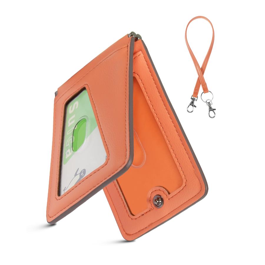 [Anycool] パスケース メンズ レディース 本革 定期入れ ストラップ付き ICカード2枚収納 バタフライ式 カードケース IDカードホルダー 薄型 軽量 通学 プレゼント 爆買