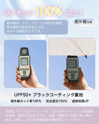 [Monomi] 日傘 185g超軽量・紫外線100%カット・自動開閉・完全遮光 7105