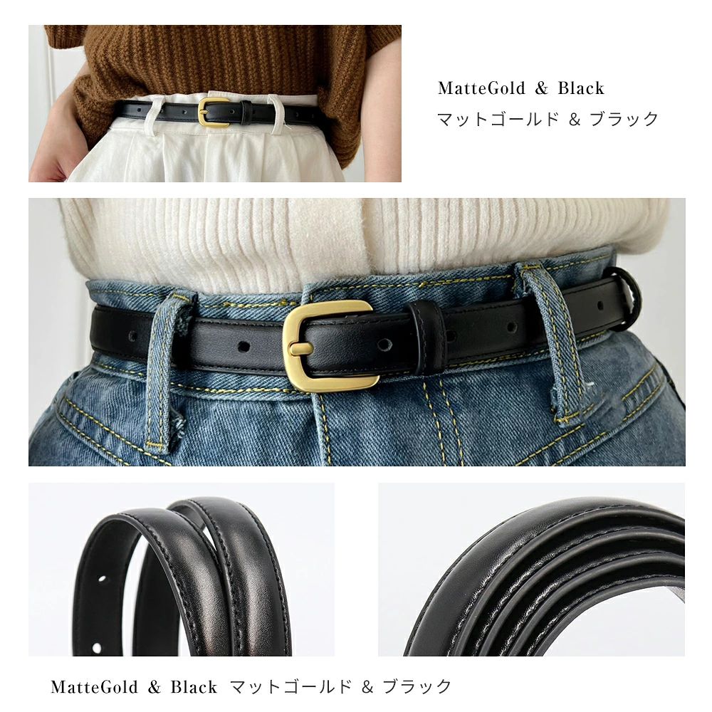 ベルト レディース 本革 おしゃれ 牛革 細ベルト 長さ105cm ファッション 合わせやすい オシャレ レディースベルト 入学式 卒業式 就活 カジュアル シンプル オシャレ ビジネス フォーマル プレゼント スーツ 本革ベルト