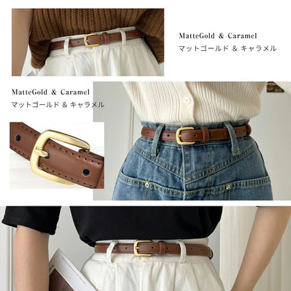 ベルト レディース 本革 おしゃれ 牛革 細ベルト 長さ105cm ファッション 合わせやすい オシャレ レディースベルト 入学式 卒業式 就活 カジュアル シンプル オシャレ ビジネス フォーマル プレゼント スーツ 本革ベルト
