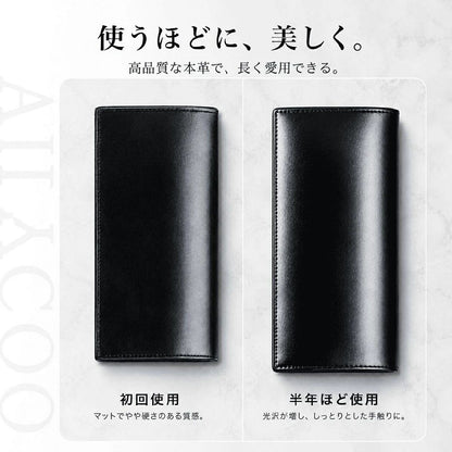 財布 メンズ 本革 二つ折り財布 高級感 長財布 栃木レザー 本革 薄い レディース財布 ブランド ウォレット 牛革 小銭入れ レザー サイフ ハンドメイド 無地 大容量 男女兼用 紳士用 おしゃれ ANYCOOL