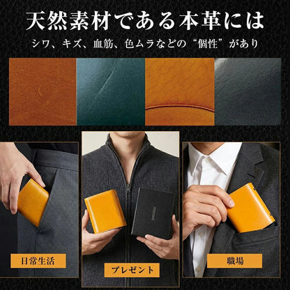 財布 メンズ ミニ財布 メンズ財布 二つ折り 栃木レザー 財布 本革 高級感 小さい財布 大容量 コインケース 牛革 小銭入れ レザー サイフ ハンドメイド 左利き 右利き 父の日 誕生日 紳士用 男女兼用 ギフト